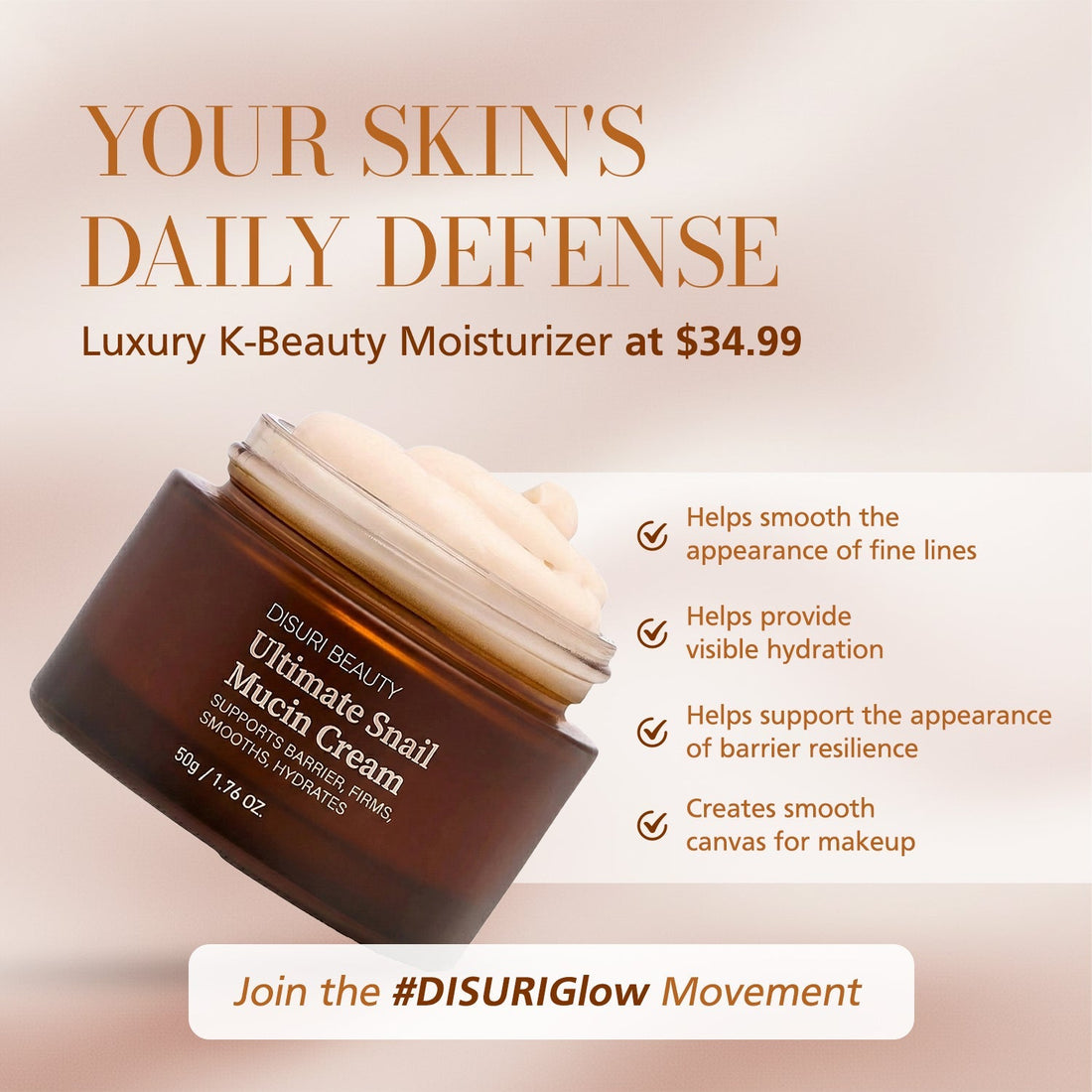 DISURI Beauty Ultimate Snail Mucin Cream