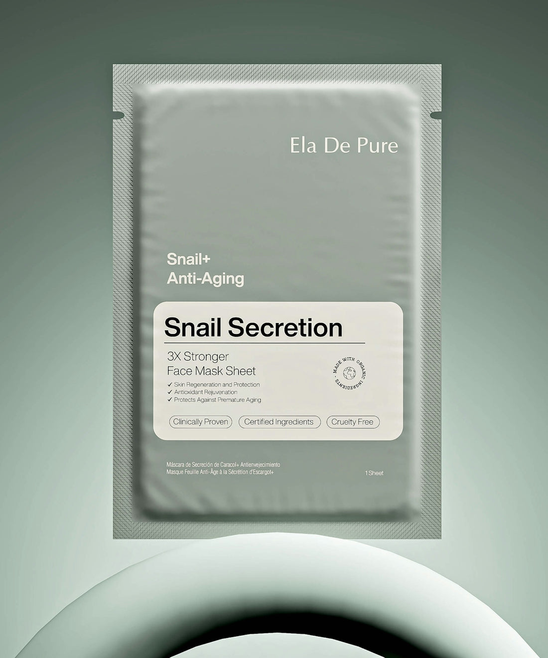 Snail secretion face mask for anti-aging.